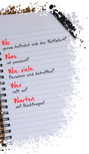 Grafik Notruf 5W Fragen