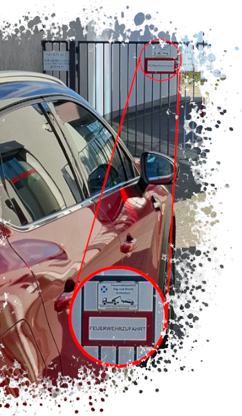 Foto einer Zugestellten Feuerwehrzufahrt