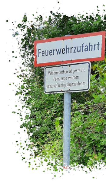 Foto eines Feuerwehrzufahrtschild